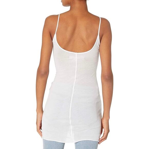 ENZA COSTA Tissue Jersey Layering Tunic Tank Women Medium White Pima Cotton NEW - Picture 2 of 14